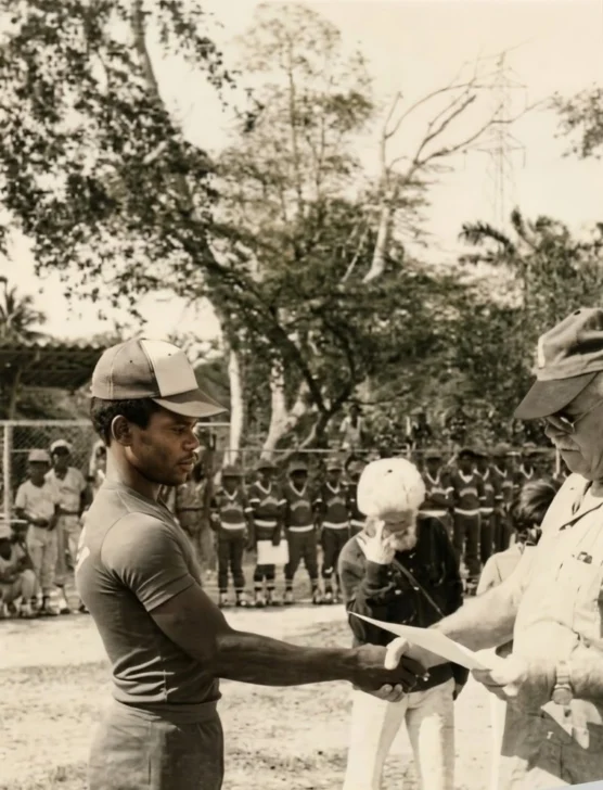 Hank Aaron, astro de los jonrones en Grandes Ligas, en Pedernales.