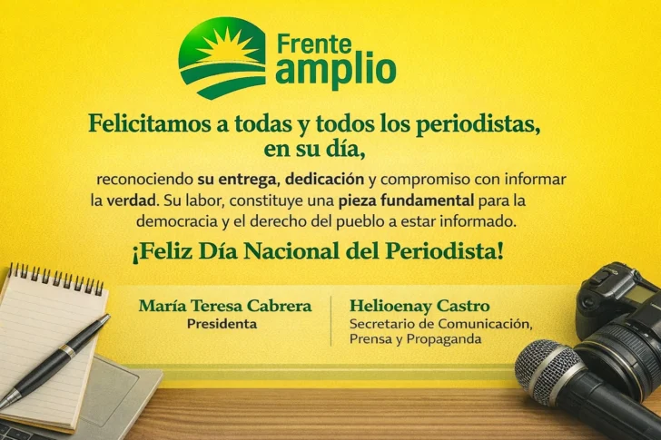 Frente Amplio resalta labor del periodismo dominicano en el Día Nacional del Periodista