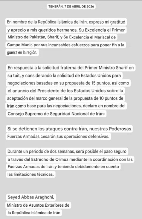 Incluso Israel afirma que respetará el alto el fuego acordado entre EEUU e Irán Incluso Israel afirma que respetará el alto el fuego acordado entre EEUU e Irán