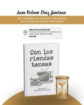 Juan Bolívar Díaz Santana presentará el libro “Con las riendas tensas