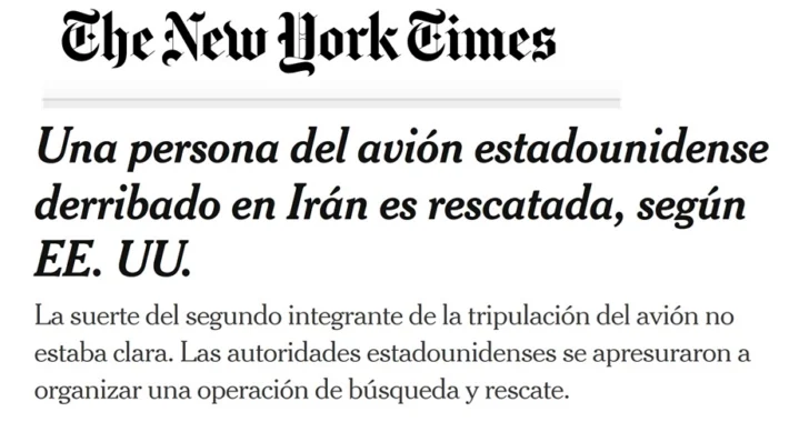 Tripulantes de dos aviones de EEUU abatidos por Irán son buscados por ambos bandos