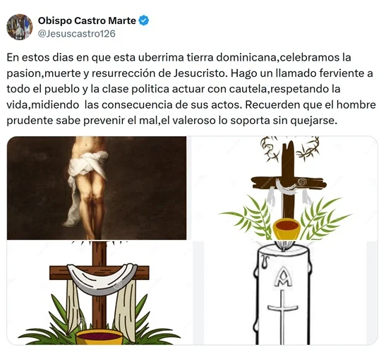 Obispo Castro Marte pide 'cautela y respeto a la vida' Obispo Castro Marte pide 'cautela y respeto a la vida'