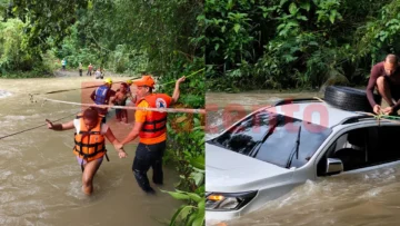 Defensa Civil rescata a 19 personas arrastradas por crecida del río Tireíto en Monseñor Nouel
