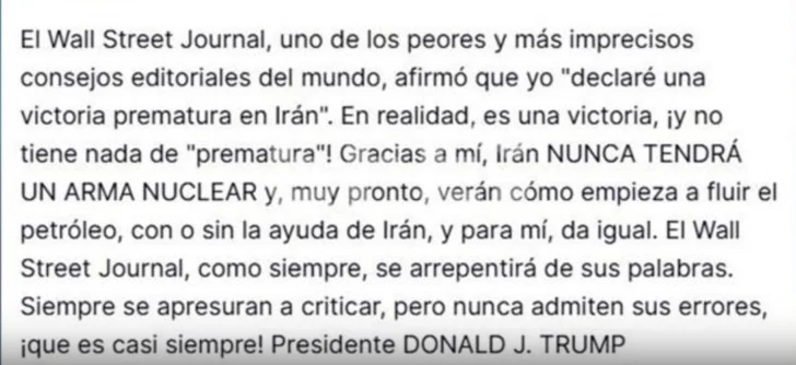 Trump dice que Irán no está cumpliendo lo acordado sobre el tránsito de crudo en Ormuz
