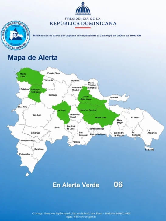 Pronóstico del tiempo en República Dominicana: clima para hoy, domingo 3 de mayo de 2026