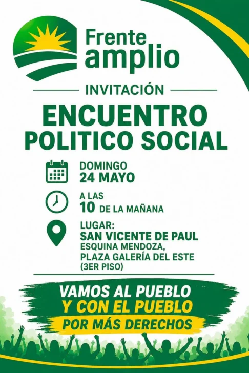 Frente Amplio realizará acto político y social este domingo en Santo Domingo Este