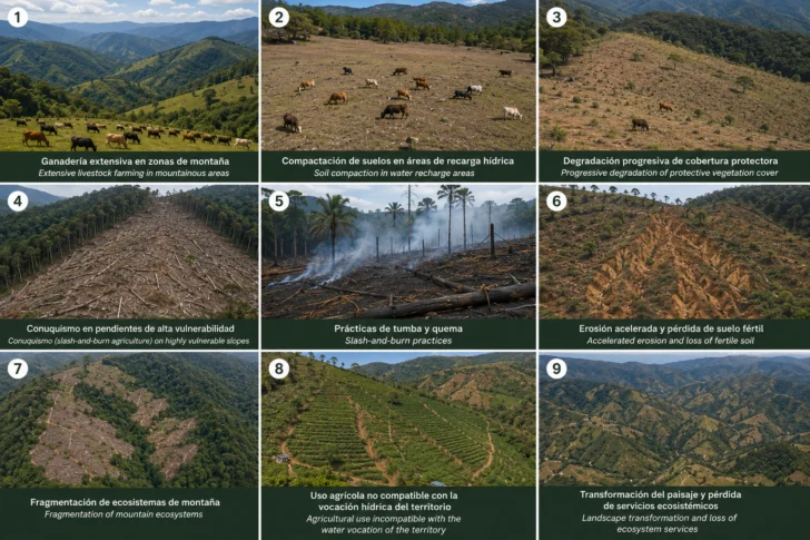 Ganadería y conuquismo de montaña: la otra gran amenaza para nuestras fuentes de agua