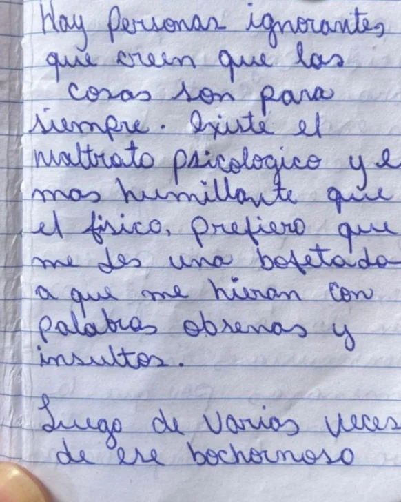 Feminicidio en Las Toronjas: Indira Carolina Beltré dejó constancia escrita del maltrato sufrido