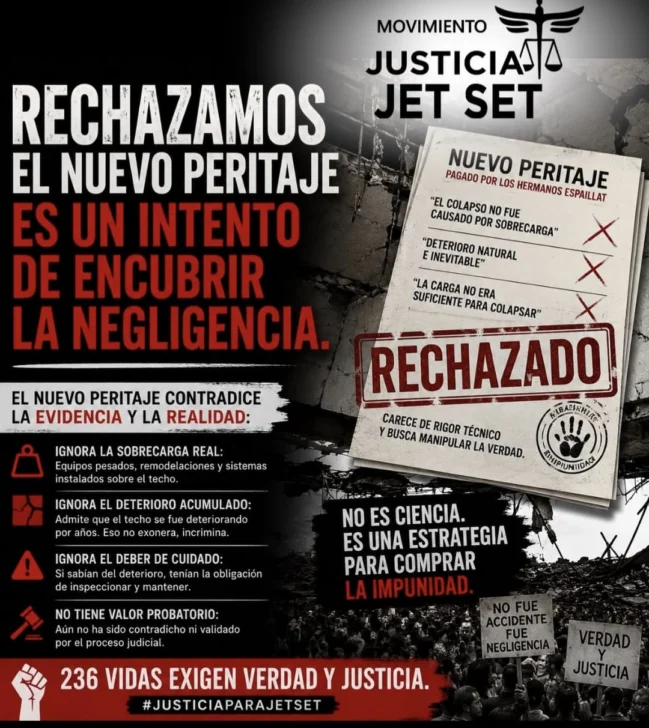 Movimiento Justicia Jet Set rechaza nuevo peritaje presentado por defensa de los hermanos Espaillat