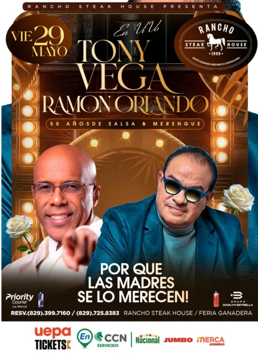 Tony Vega y Ramón Orlando se juntan en Santo Domingo con un show por el Día de las Madres