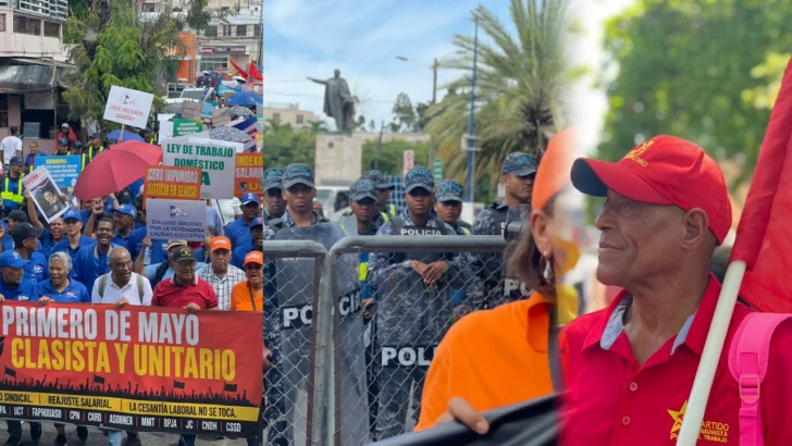 Marcha del 1 de mayo recorre Santo Domingo entre consignas y reclamos de mejores condiciones laborales