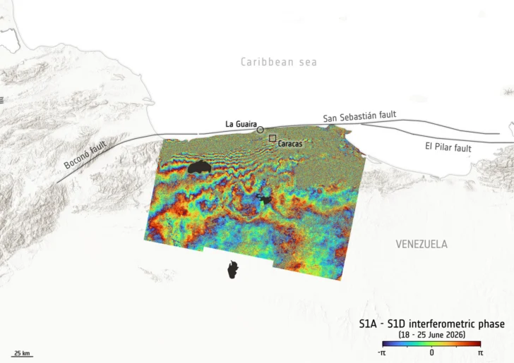  El doble terremoto sufrido en Venezuela podría haber dejado unos 58.870 edificios dañados o destruidos en toda la región afectada, según una primera evaluación experimental rápida realizada por la NASA gracias a imágenes satelitales. Las imágenes se han creado usando datos del radar del satélite Sentinel-1, que forma parte del programa europeo de observación de la Tierra Copernicus, y la NASA destaca que se trata de un 