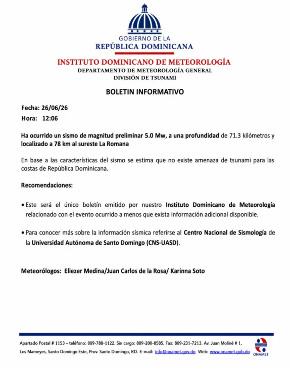 Temblor de tierra hoy: actualizado a 5.0 en la escala de Richter