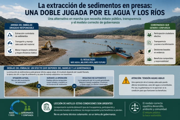 La extracción de sedimentos en presas: una doble jugada por el agua y los ríos La extracción de sedimentos en presas: una doble jugada por el agua y los ríos