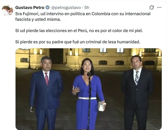 Petro se adelanta y celebra triunfo de la izquierda en elecciones peruanas
