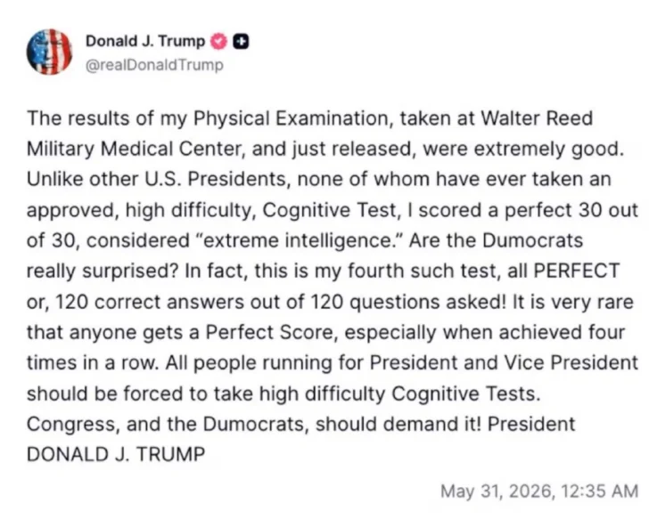 Médicos cuestionan el informe de salud de Trump, quien este mes cumplirá los 80 años