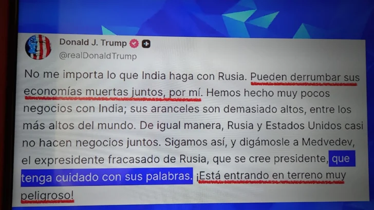 Putin deja a Medvédev la ofensiva verbal contra Trump por India