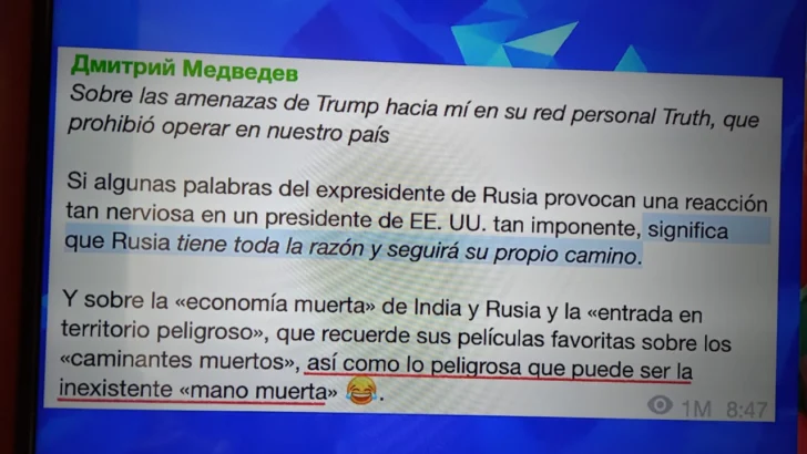 Putin deja a Medvédev la ofensiva verbal contra Trump por India