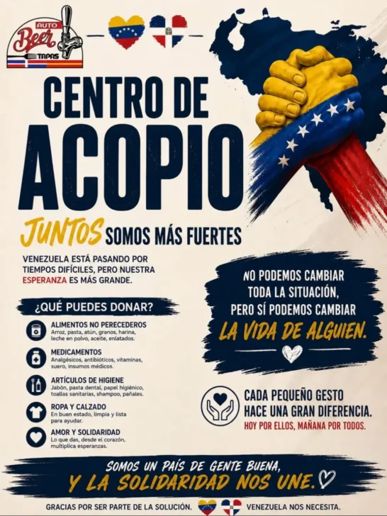 ¿Buscas centros de acopio para ayudar a Venezuela desde República Dominicana? Aquí te mostramos dónde donar y qué insumos necesitan
