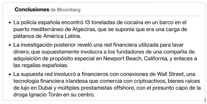 El mayor decomiso de cocaína en España destapa red narcolavado con vínculos en Wall Street y la familia Borbón
