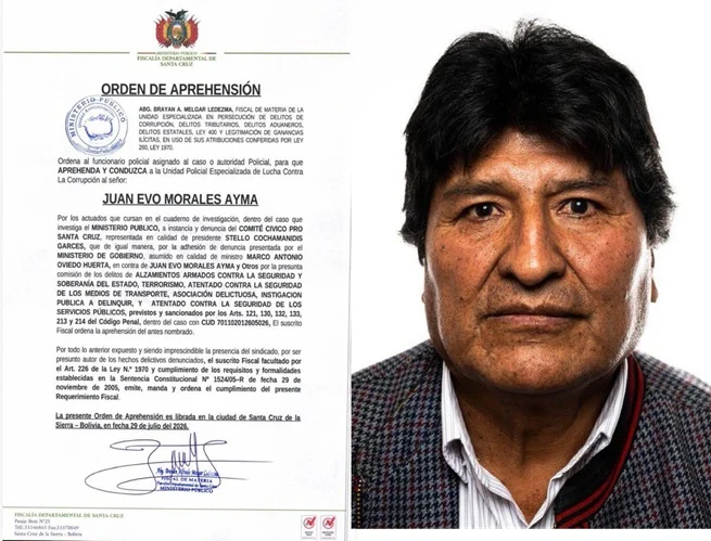Nueva orden de aprehensión contra Evo, esta vez por bloqueos del año 2025 Nueva orden de aprehensión contra Evo, esta vez por bloqueos del año 2025