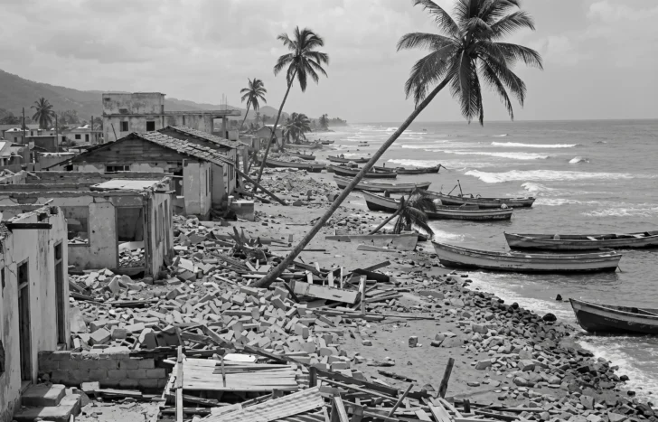 Daños causados por el terremoto de 8.1 grados en la costa norte de la República Dominicana, 4 de agosto de 1946. Daños causados por el terremoto de 8.1 grados en la costa norte de la República Dominicana, 4 de agosto de 1946.