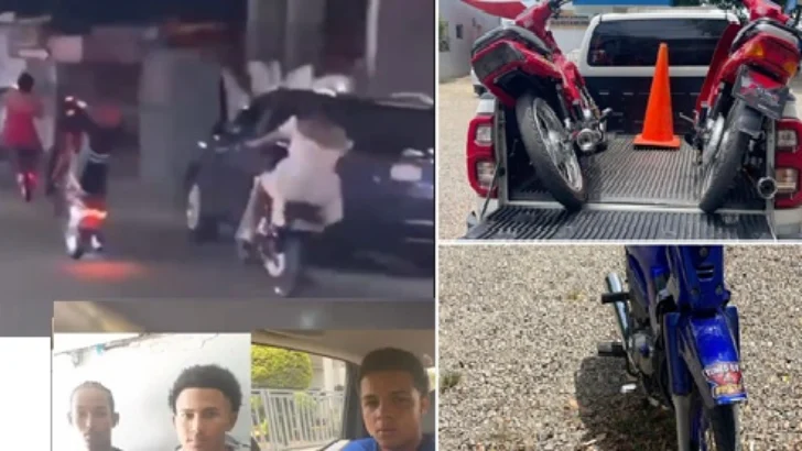 Arrestados los tres vestidos de mujer por maniobras temerarias en motocicletas Arrestados los tres vestidos de mujer por maniobras temerarias en motocicletas