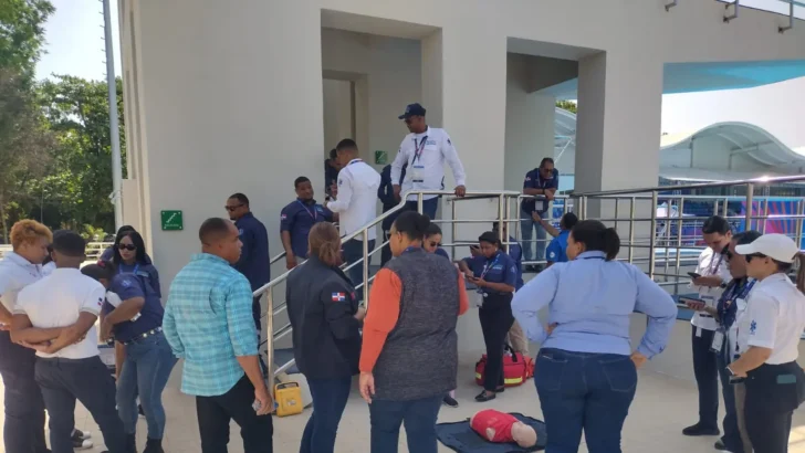 Santo Domingo 2026: Realizan simulacro de atención a heridos en el Complejo Acuático del Centro Olímpico
