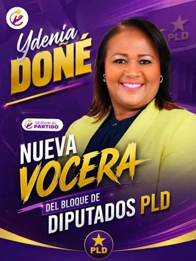 El PLD elige a Ydenia Doñé como su vocera en la Cámara de Diputados El PLD elige a Ydenia Doñé como su vocera en la Cámara de Diputados