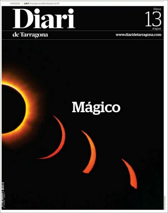 Así retrató la prensa el eclipse solar que convirtió el día en noche en España Así retrató la prensa el eclipse solar que convirtió el día en noche en España