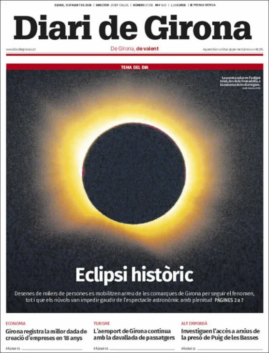 2-556x728 Así retrató la prensa el eclipse solar que convirtió el día en noche en España