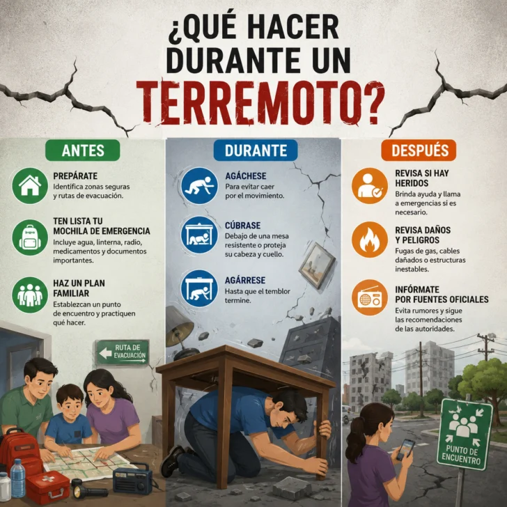 ¿Sabes qué hacer durante un terremoto? Aquí te lo explicamos