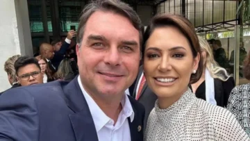 Tras pedido de perdón a su madrastra, Flávio y Michelle Bolsonaro aparecen juntos por primera vez desde la rencilla familiar