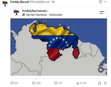 Gobernadores chavistas publican el mapa de Venezuela con su bandera en respuesta a Trump