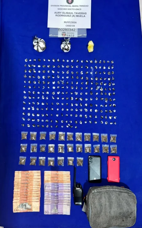 Operativo contra el microtráfico deja nueve detenidos y más de 3,000 gramos de drogas incautados en María Trinidad Sánchez