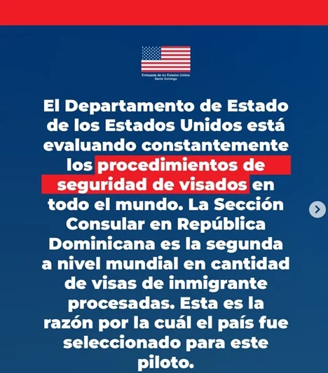 EEUU exige fianza económica a dominicanos que soliciten visa de residencia
