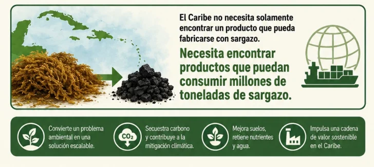 Del barco recolector al biochar: lo que realmente sirve frente el sargazo