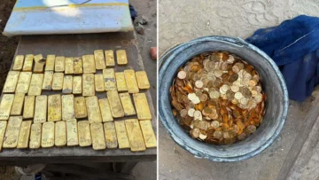 Los obreros que descubrieron un tesoro de US$10 millones en lingotes y monedas de oro sepultado en las paredes de una casa en Bélgica
