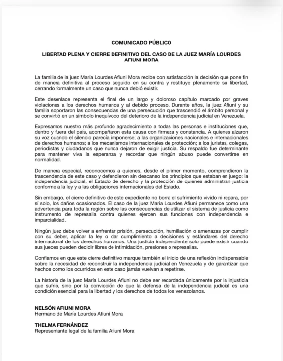 Liberarán a jueza venezolana, símbolo de persecución política e interferencia de Chávez en sistema judicial