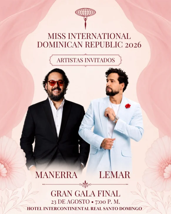 Lemar y Manerra actuarán en la gala de Miss International Dominican Republic 2026