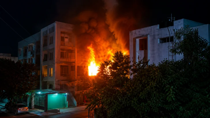 Incendio destruye edificio frente a la UASD y deja decenas de familias en la calle
