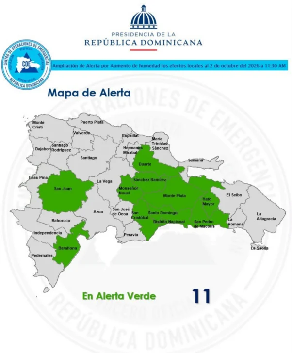 COE amplía alerta verde por lluvias asociadas a vaguada y onda tropical COE amplía alerta verde por lluvias asociadas a vaguada y onda tropical