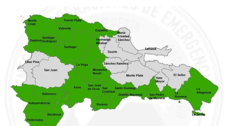 COE pone en alerta verde a casi todo el país: 22 provincias y al Distrito Nacional COE pone en alerta verde a casi todo el país: 22 provincias y al Distrito Nacional