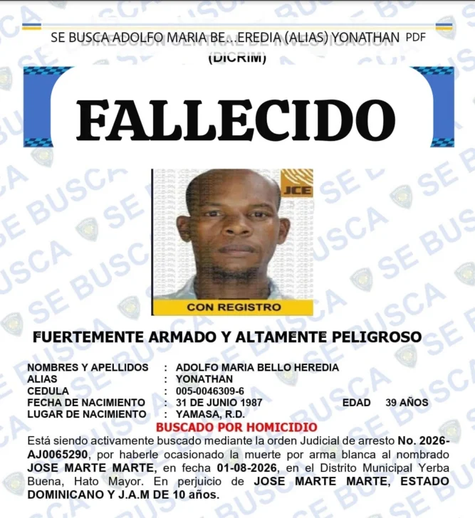 ¡Cayó el primero de octubre! PN abate en Barahona hombre buscado por homicidio y robo en Hato Mayor