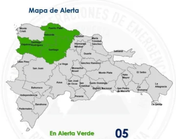 COE coloca cinco provincias en el norte en alerta verde por vaguada