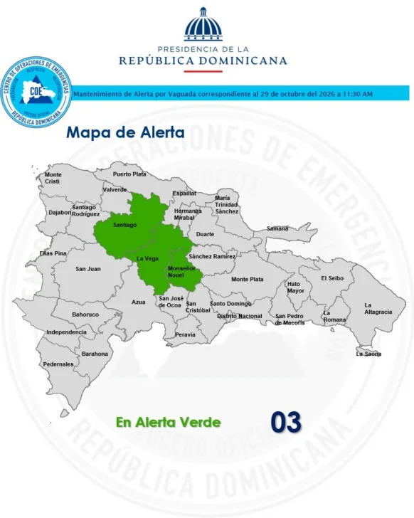 COE da por cerrado el seguimiento a la vaguada, pero mantiene tres provincias en alerta verde COE da por cerrado el seguimiento a la vaguada, pero mantiene tres provincias en alerta verde