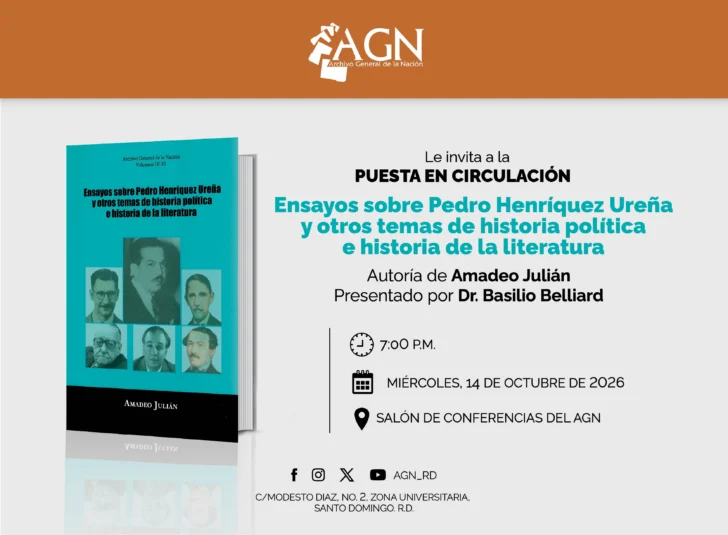 Archivo General de la Nación pondrá en circulación libro de Amadeo Julián sobre Pedro Henríquez Ureña