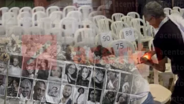 237 sillas vacías recuerdan a las víctimas del Jet Set en vigilia frente al Palacio de Justicia