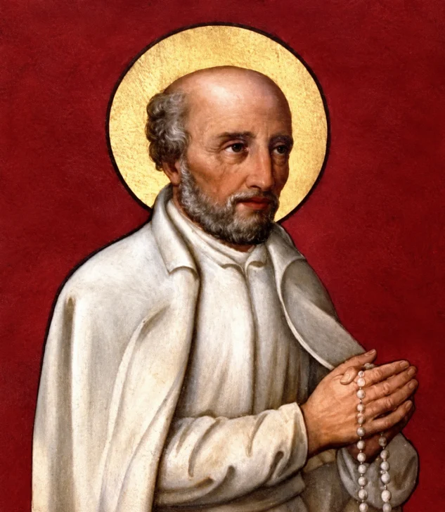 Santo-en-oracion-con-rosario-y-halo-dorado-633x728 San Alonso Rodríguez