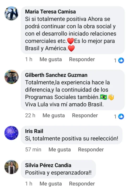 Encuesta de Acento refleja respaldo mayoritario a la continuidad de Lula da Silva en Brasil